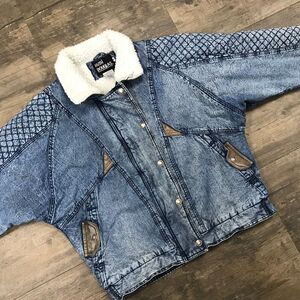 Vintage Ruth Douglas Sherpa Lined Denim‎ Jacket Women Size Medium Light Wash